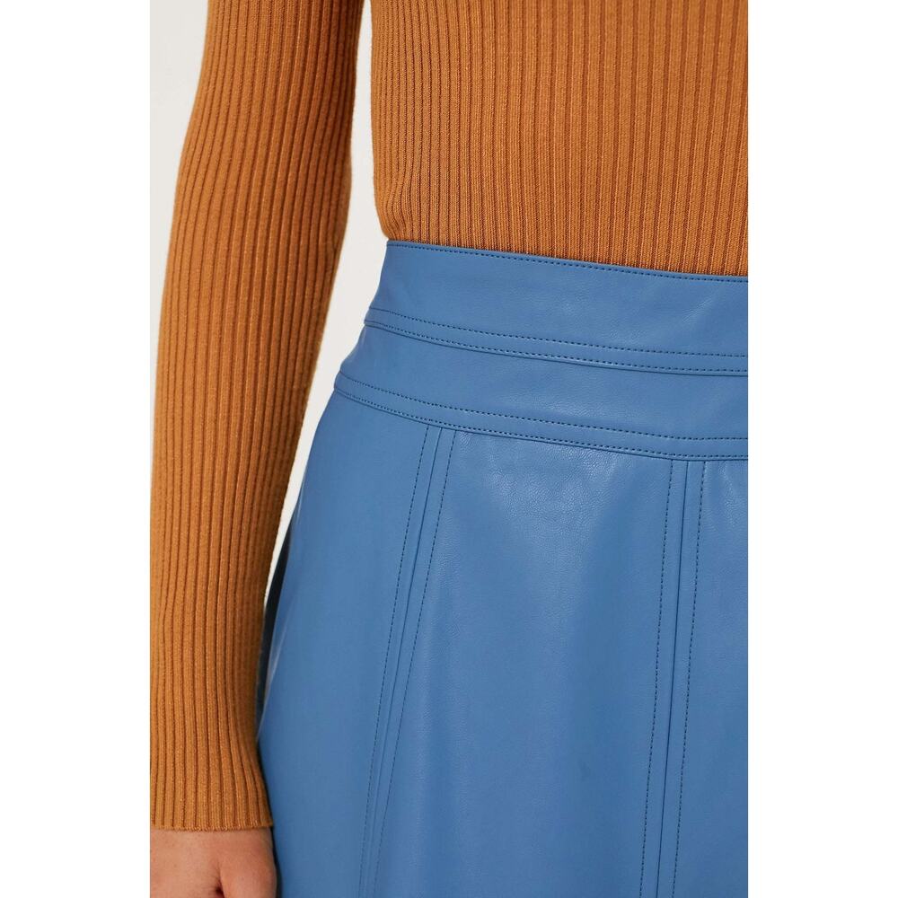 TUCKERNUCK Blue Leather Brynn Skirt Size 6 NWT Retail $248 Tuckernuck - Picture 5 of 7